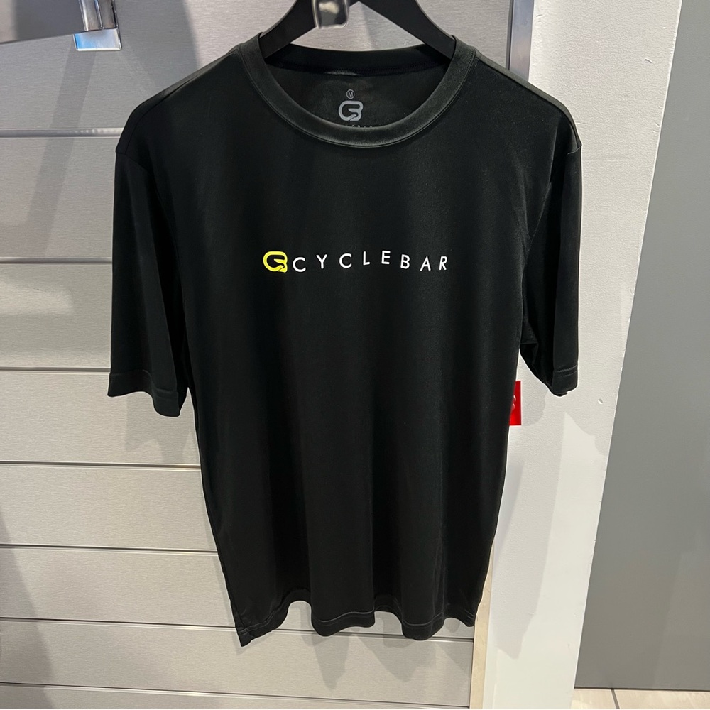 Cyclebar Black Short Sleeve Tee with Yellow Logo